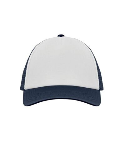 Bubble Trucker Cap White Dark Blue MidOcean