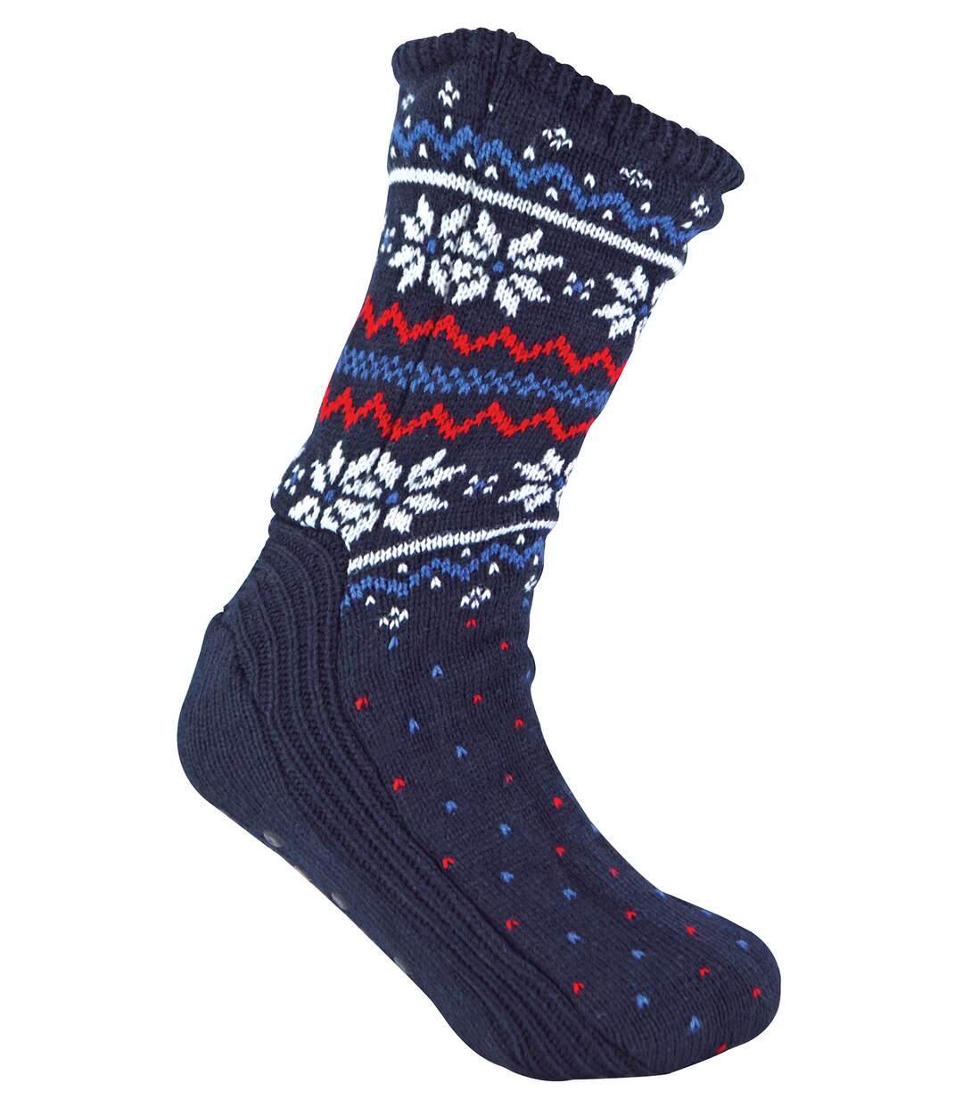 Mens Winter Warm Christmas Fairisle Pattern Bootie Socks-1