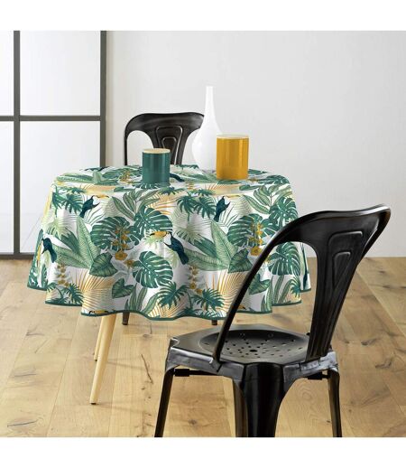 Nappe Ronde Imprimé Guyana 160cm Vert