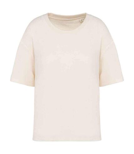 Womens/ladies terrycloth t-shirt ivory Native Spirit