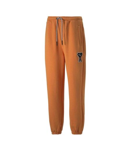 Unisex Adult Ami Fleece Heart Tapered Joggers Jaffa Orange Puma