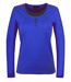 Mayflower NESTOR5 : Tee-shirt manches longues bleu et gris avec col boutonné stylisé-5
