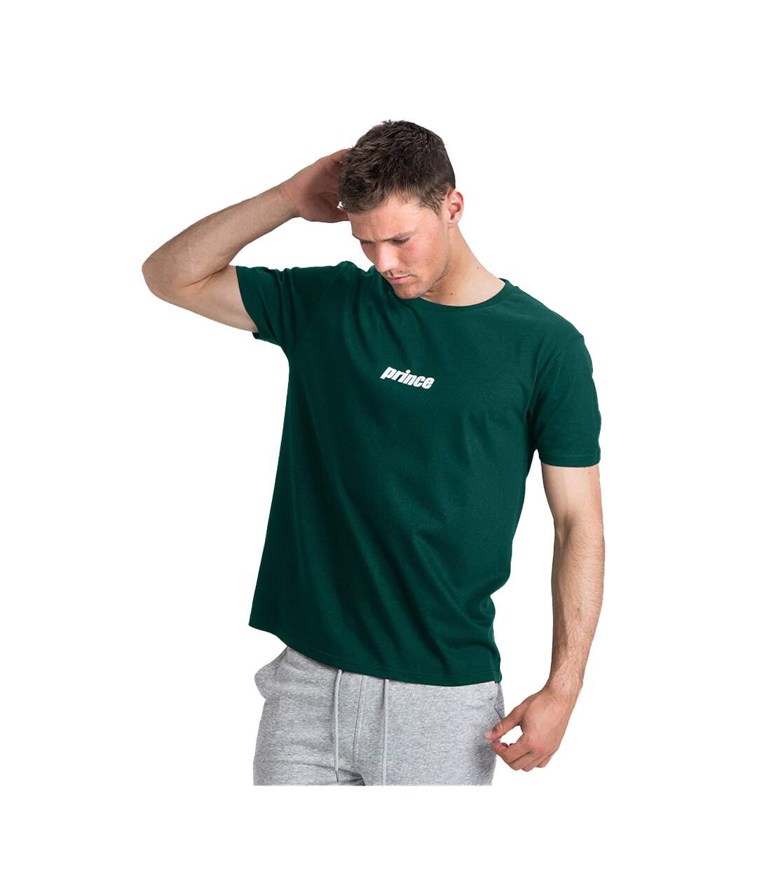 T-shirt court adulte vert bouteille Prince