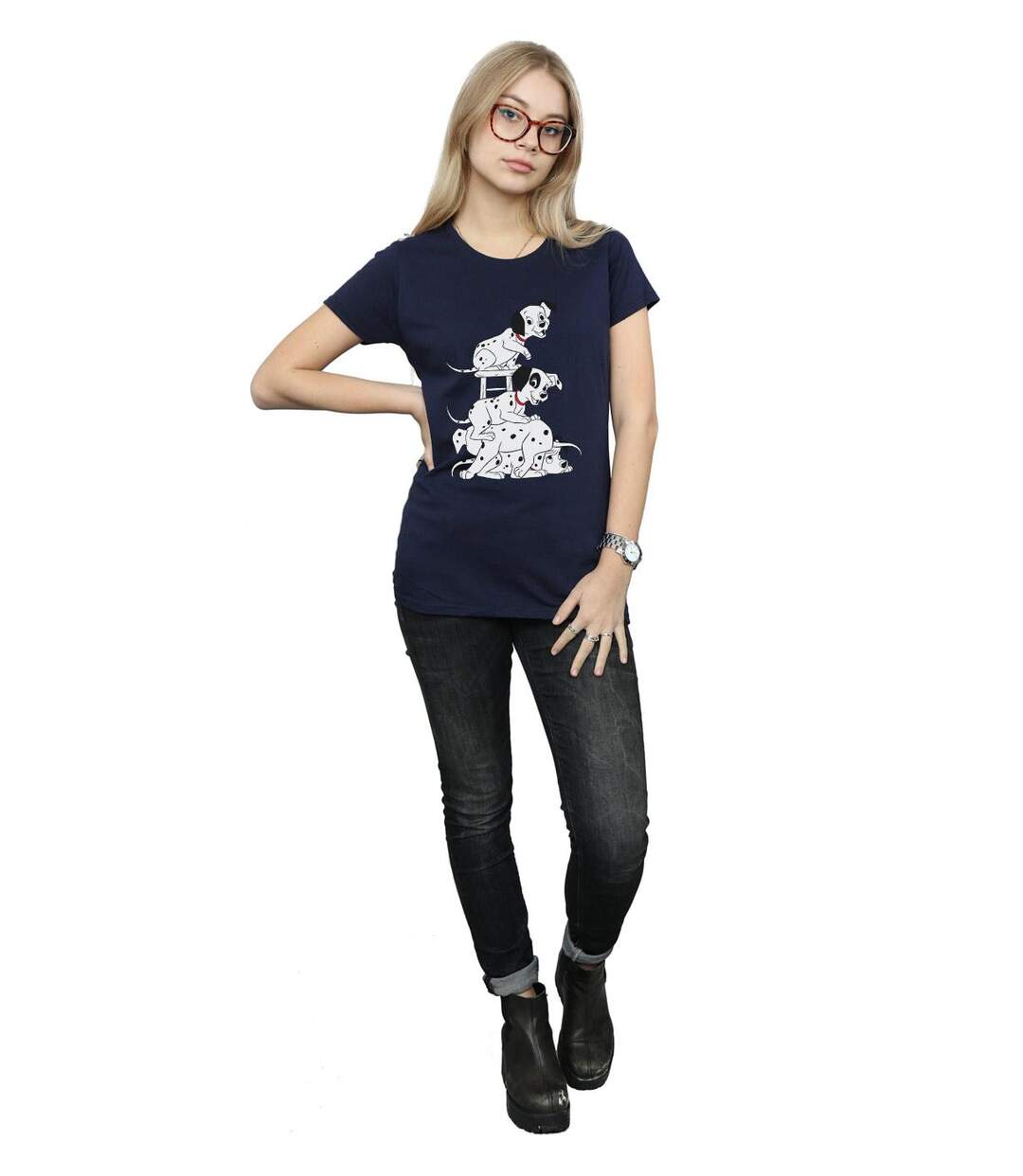 Disney T-shirt en coton Femme/Ladies 101 Dalmatians Chair (Bleu marine) - UTBI14865-4