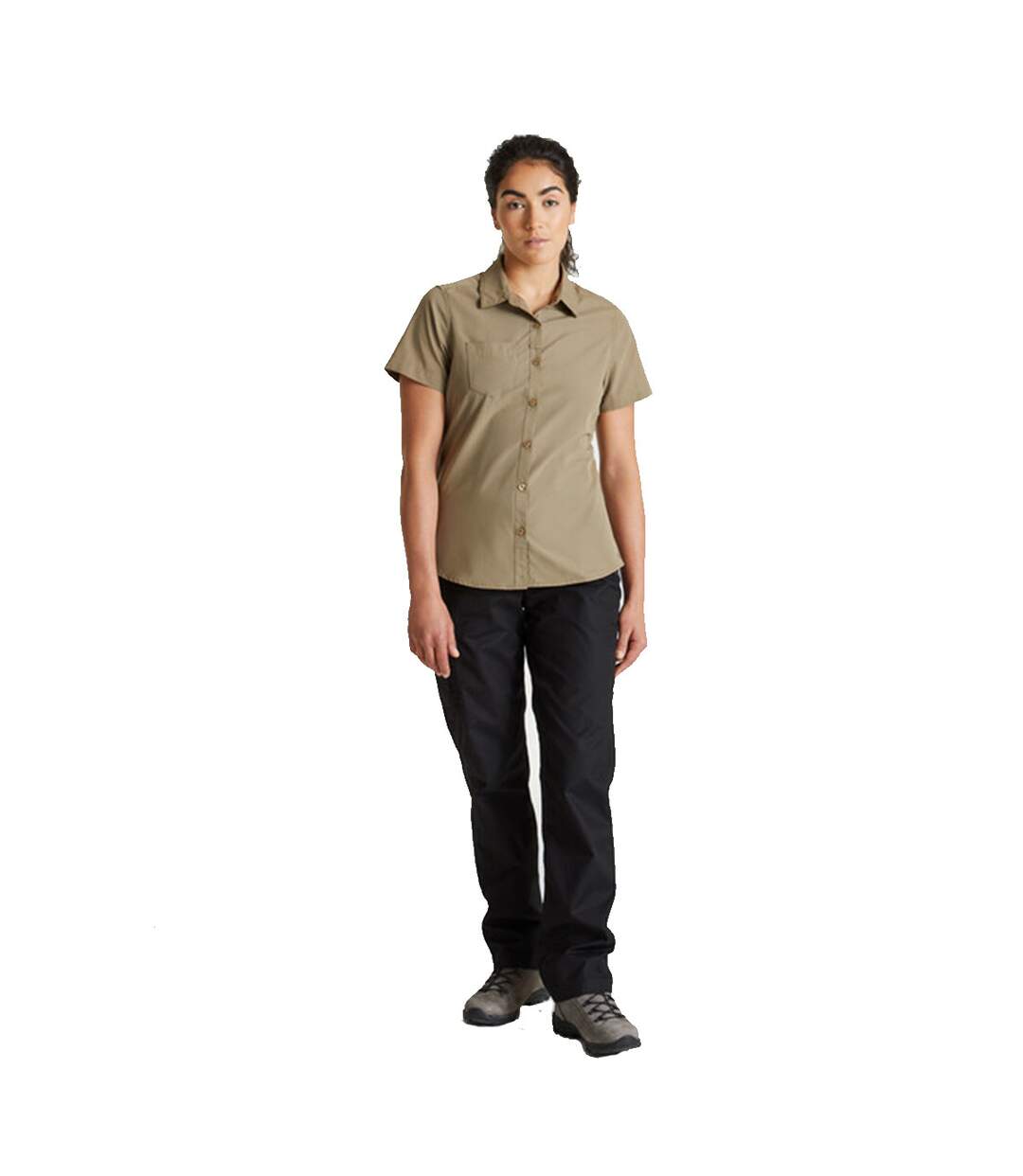 Womens/ladies expert kiwi short-sleeved shirt pebble Craghoppers-2