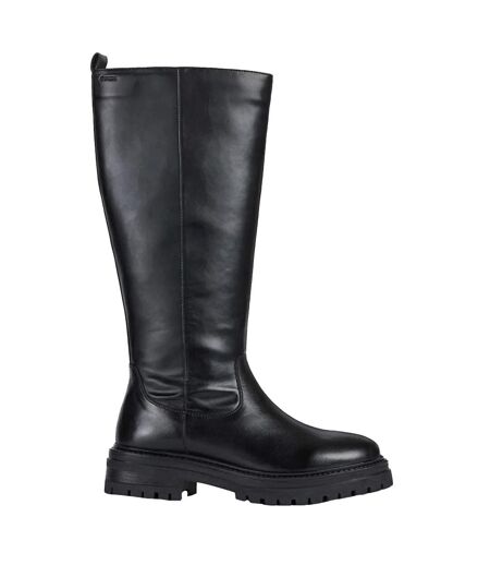 Womens/ladies D Iridea C Leather Knee-high Boots Black Geox