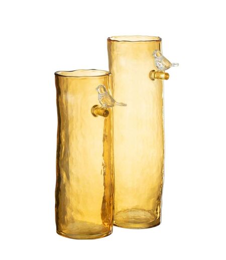 Vase Haut Design Oiseau 27cm Ocre