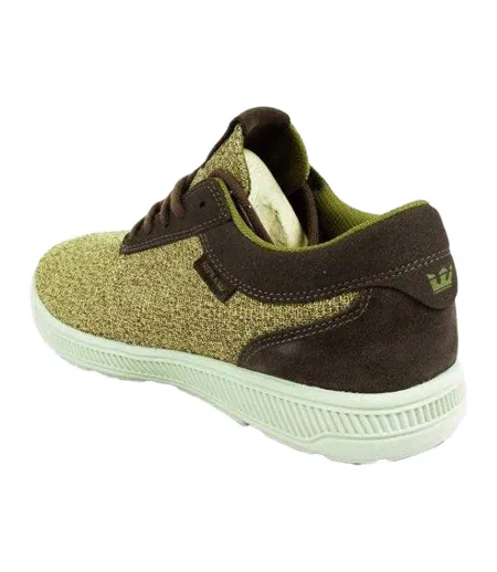 Mens Hammer Contrast Panel Suede Running Trainers Green Supra