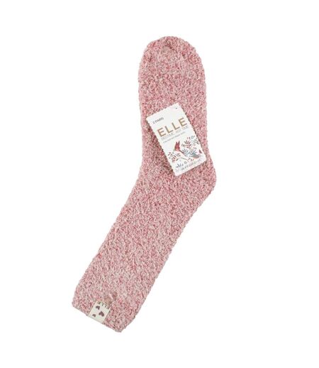2 Pack Ladies Two Tone Cosy Bed and Home Socks - Warm Soft Relaxing Comfort