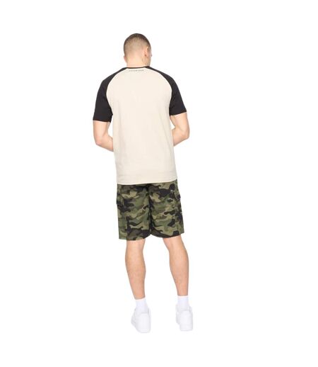 Mens camtort t-shirt black/stone Crosshatch