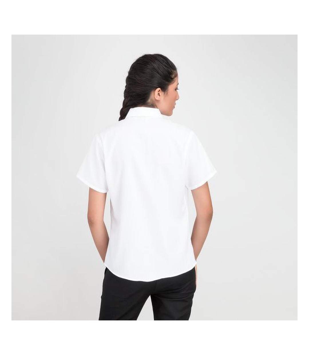 Collection Chemisier À Manches Courtes Sans Repassage Femme Blanc Russell-2