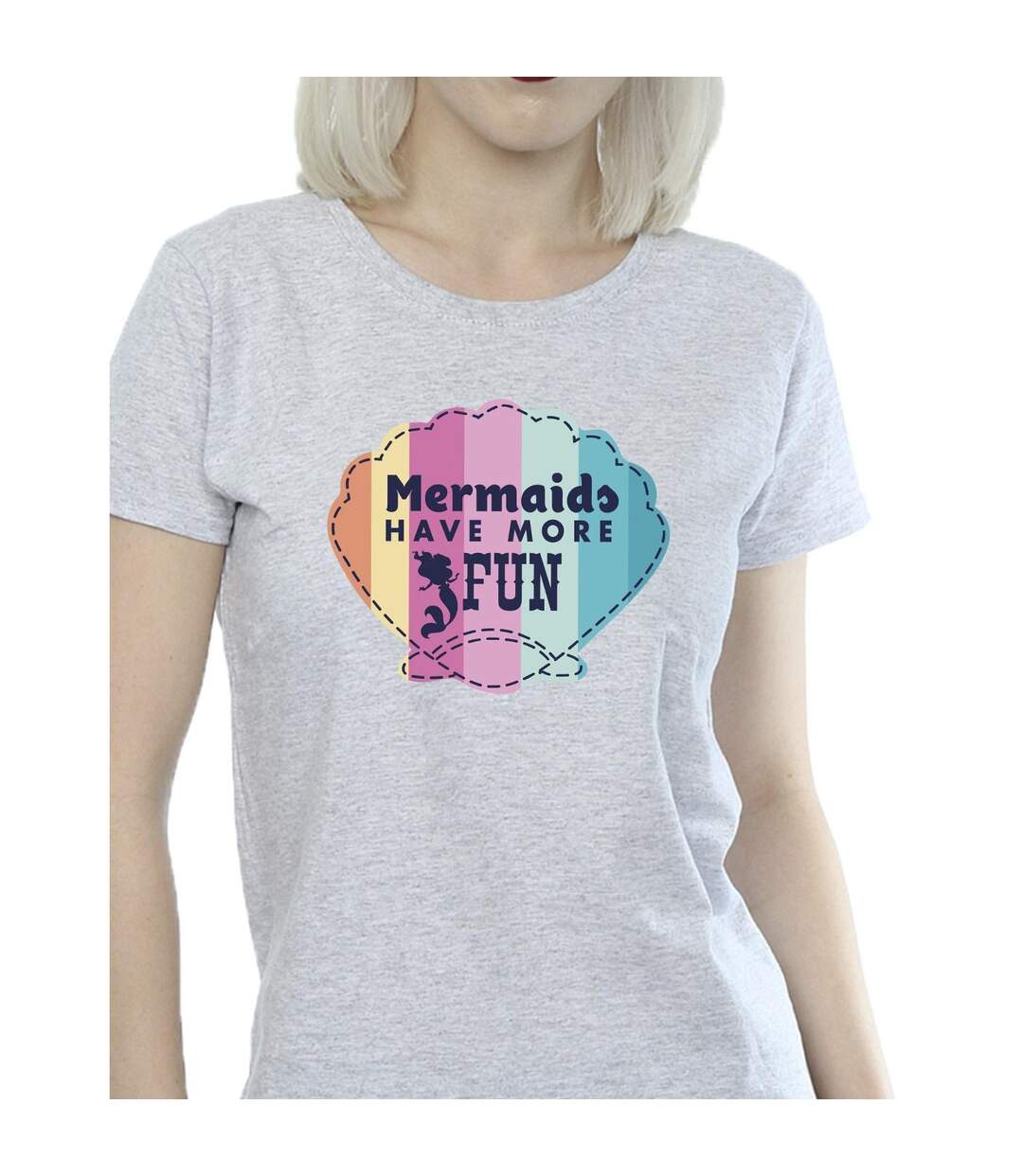 Disney T-shirt en coton amusant La petite sirène Femme/Femme (Gris sportif) - UTBI26355-3