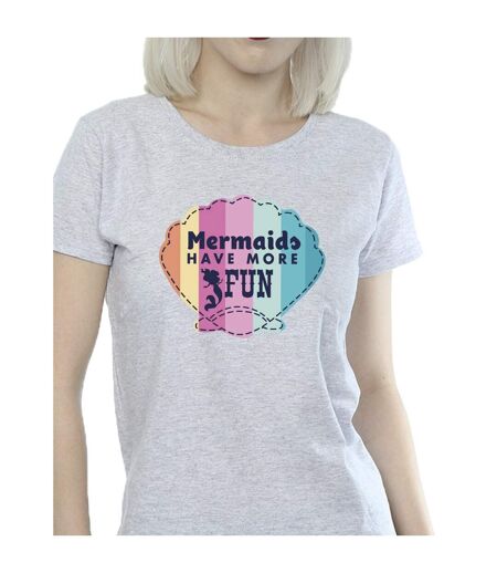 Disney T-shirt en coton amusant La petite sirène Femme/Femme (Gris sportif) - UTBI26355
