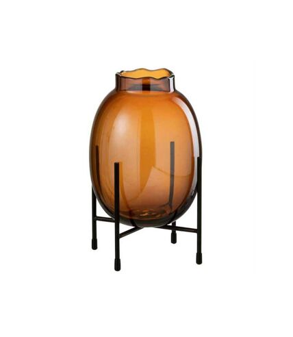 Paris Prix - Vase Sur Pied Design tonato 25cm Marron & Noir