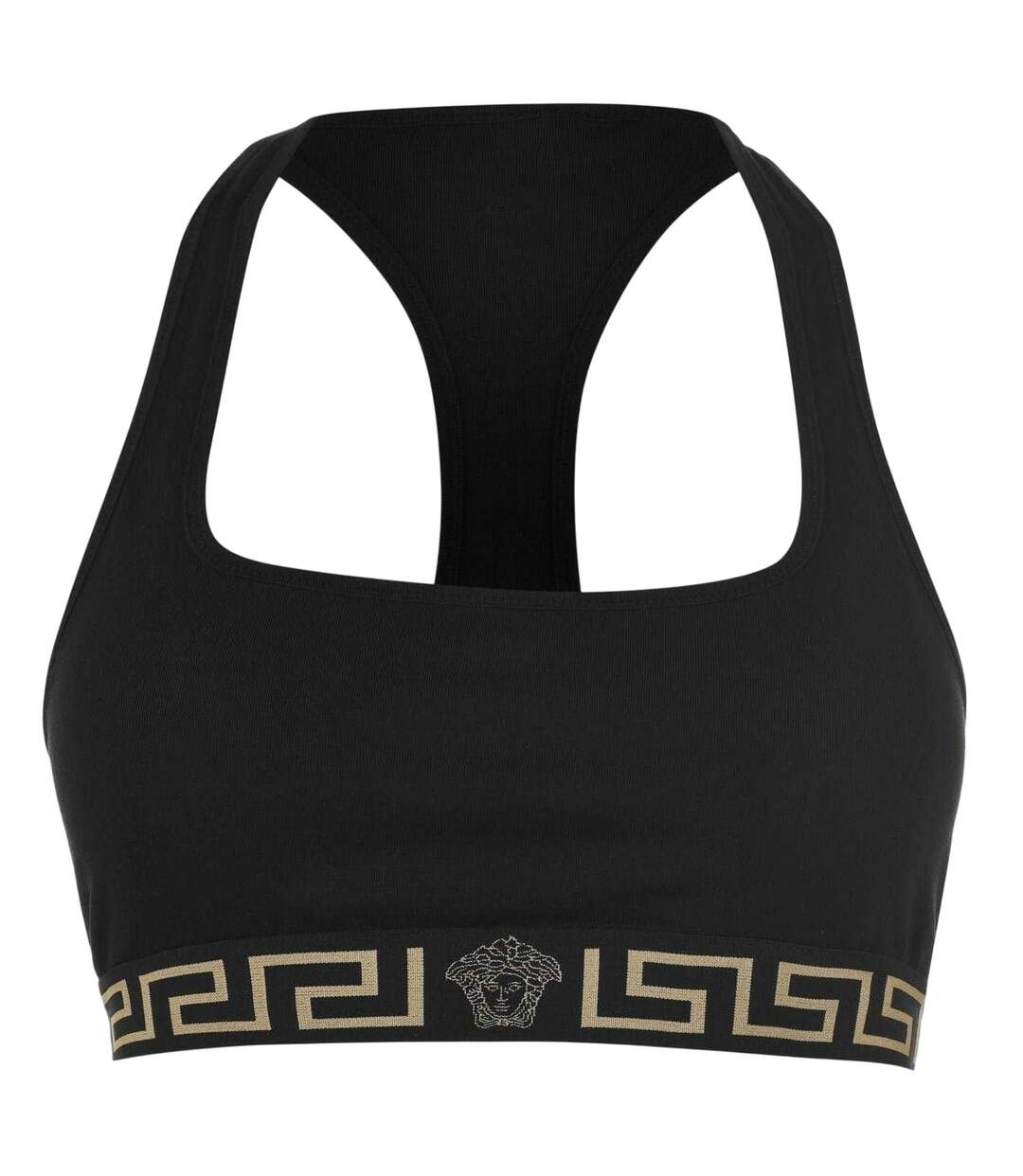 Womens/ladies Greek Key Sports Bra Black Versace-2