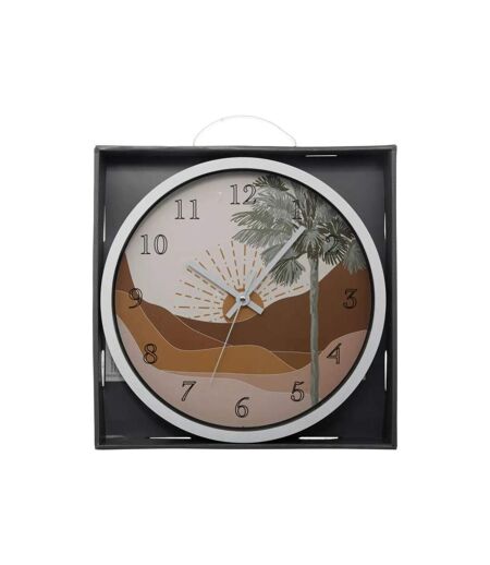 Horloge Murale Design Soleil 30cm Blanc