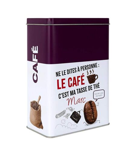 Boîte à Café en Métal Ludique 18cm Violet