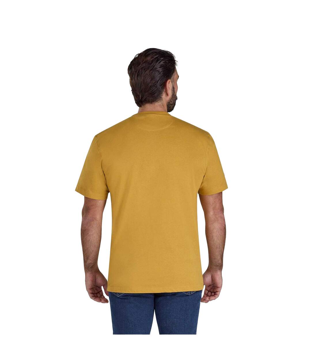 Mens Life Is An Adventure Mountain T-shirt Mustard Raging Bull-3