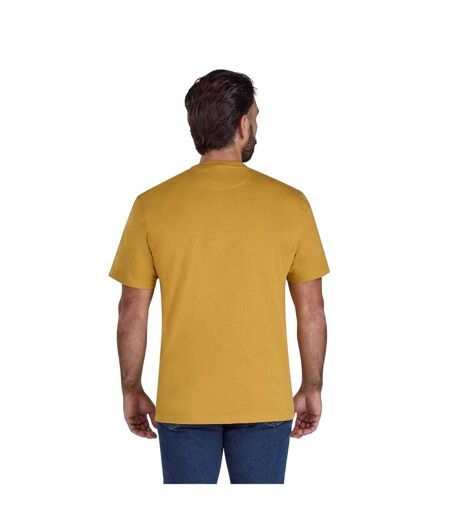 Mens Life Is An Adventure Mountain T-shirt Mustard Raging Bull