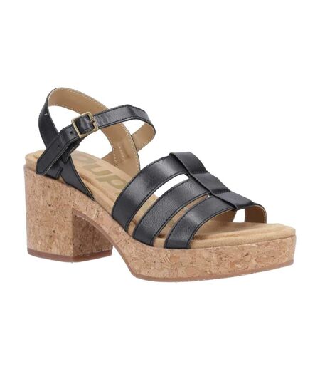 Womens/ladies Poppy Fisherman Sandals Black Hush Puppies