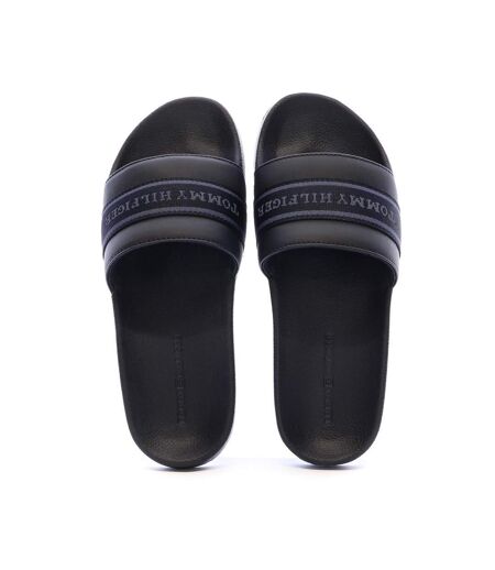 Claquettes noires femme tommy hilfiger hilfiger poolside - 36