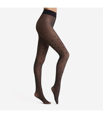 Collant thermique effet peau et motif cœur Thermo