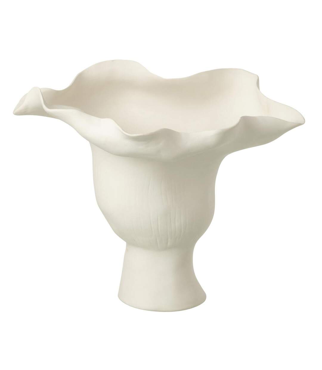Vase Irrégulier en Céramique Helix 31cm Blanc-1