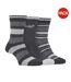 Pack Of 3  Womens/ladies Stripe Boot Socks  Slate Grey Jeep-1