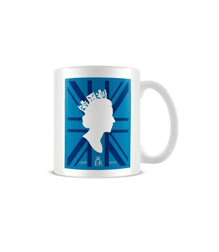 Queen Elizabeth II Silhouette Mug (White/Blue) (One Size) - UTPM4775