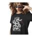 T-shirt femme en acid wash avec print en coton Snake Vondutch