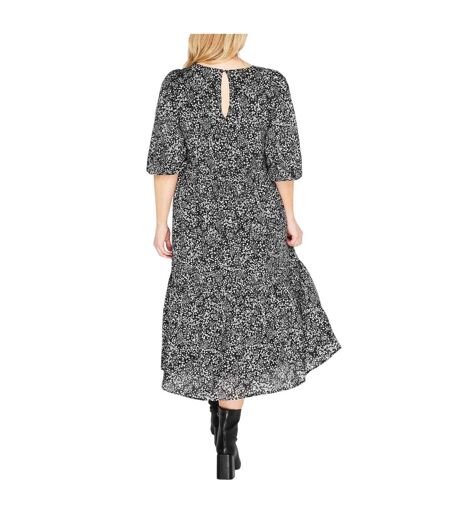 Robe Mi-longue Femme Femme Noir Imprimé Select