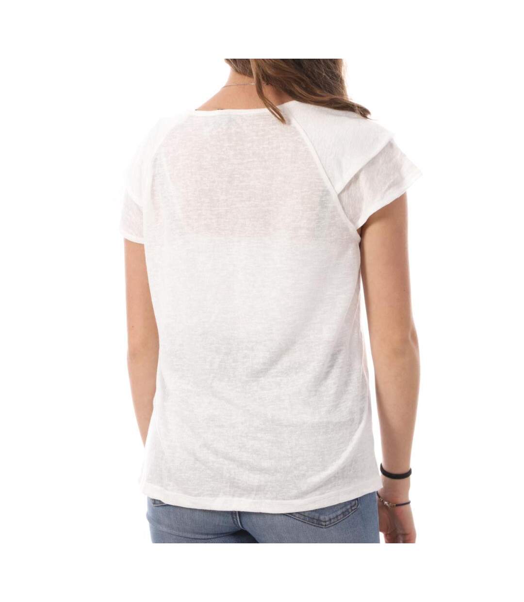 T-shirt Blanc Femme Vero Moda Lina - L