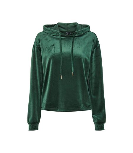 Sweat à capuche velours noir femme pieces pcilli - l