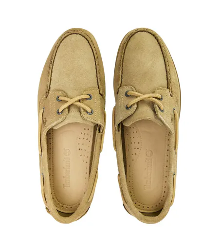 Mens Classic Textured Suede Lace Up Boat Shoes Light Green Timberland