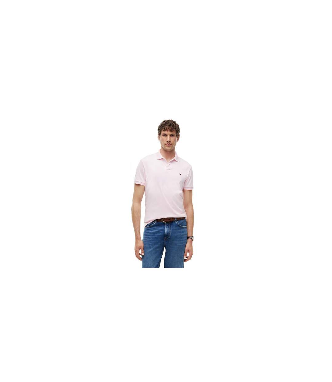 Mens Interlock Polo Shirt Pink Tommy Hilfiger-1