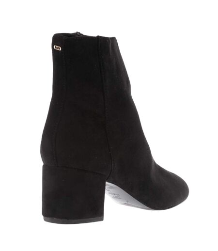 Womens/ladies suede block heel ankle boots black Dune London