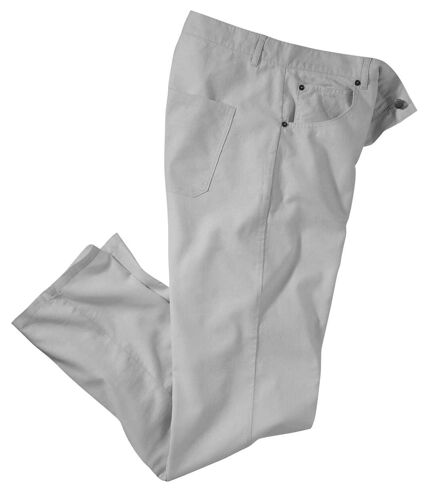 Men's Grey Cotton & Linen Stretch Trousers