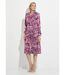 Robe boutonnée col tailleur mi longue imprimée-1