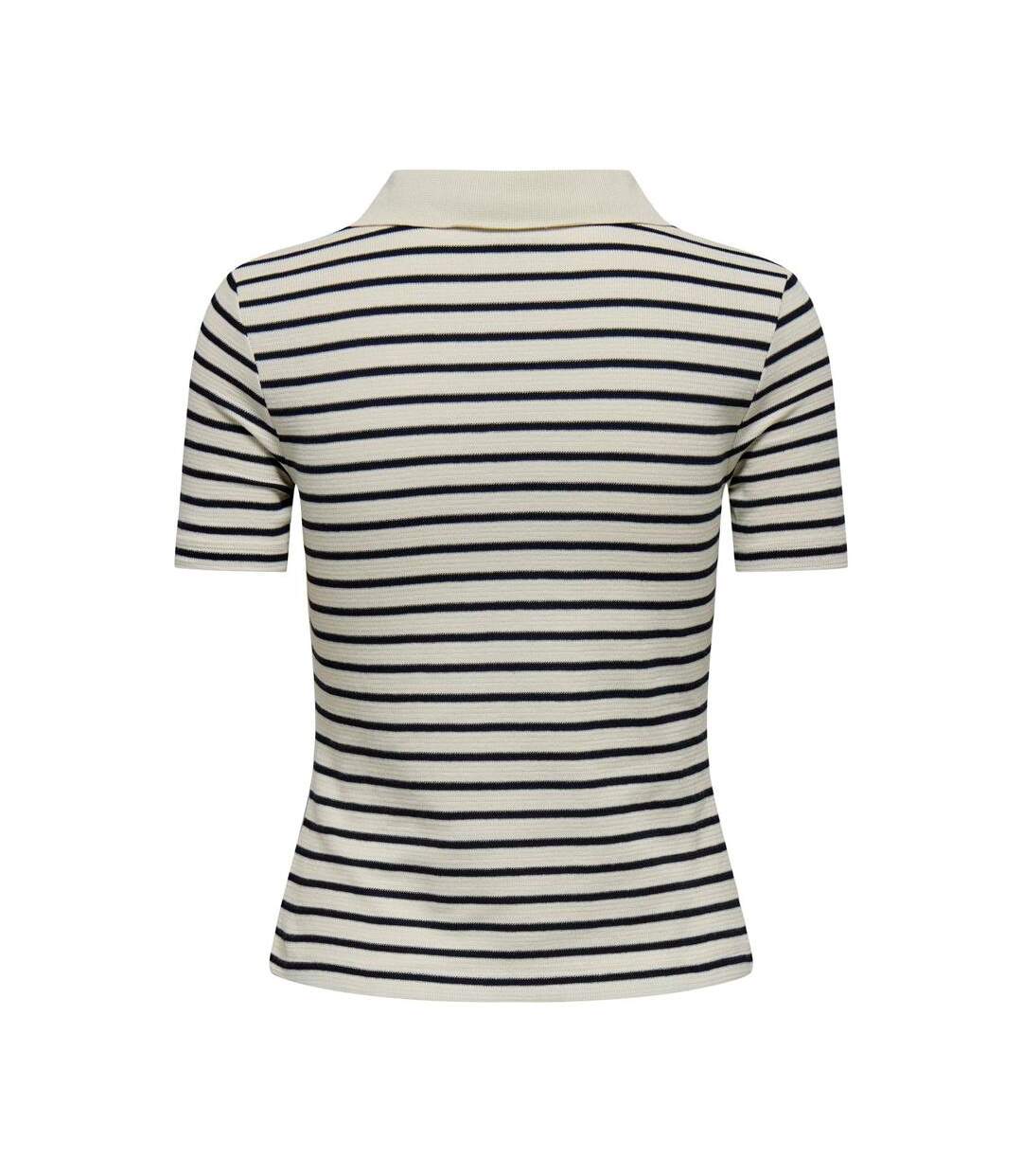 T-Shirt beige/marine femme jdy roma - l-2