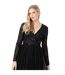 Blouse Manches Longues Motif/style Paillette Femme Noir Maya Deluxe-3
