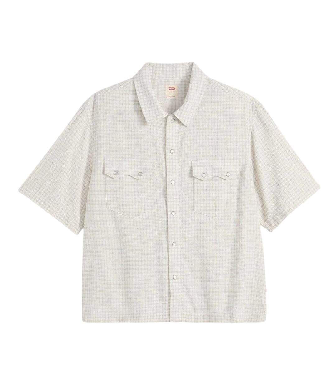 Chemise Manches Courtes Motif/style Entrecroisé Homme Blanc Levis-2