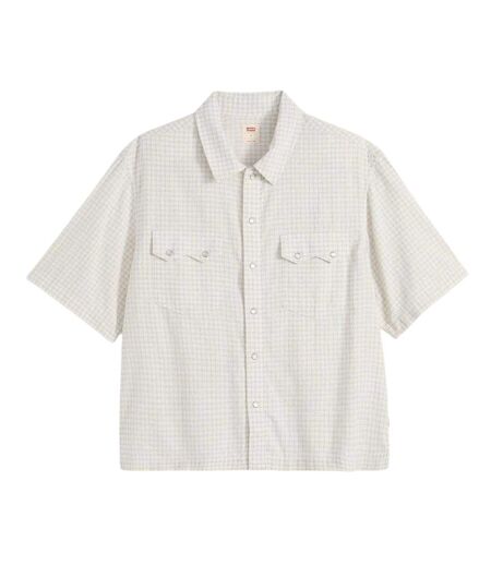 Chemise Manches Courtes Motif/style Entrecroisé Homme Blanc Levis