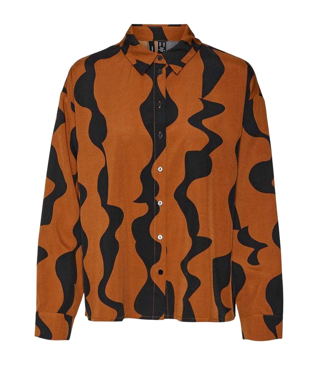 Chemise Motif/style Abstrait Femme Noir Marron Vero Moda-2