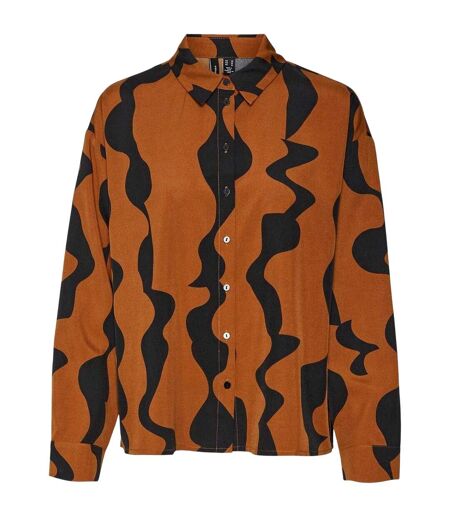 Chemise Motif/style Abstrait Femme Noir Marron Vero Moda