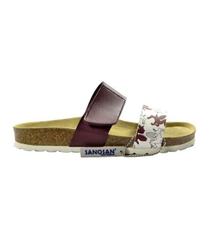 Sanosan Womens/Ladies Manhatan Serigr Leather Sandals (Dark Vine/White) - UTBS4302