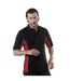 Gamegear® Mens Track Pique Short Sleeve Polo Shirt Top (Black/Red/White)