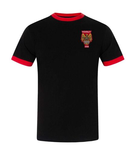 Mens United Wembley 1958 Crest T-shirt Black Fan Originals