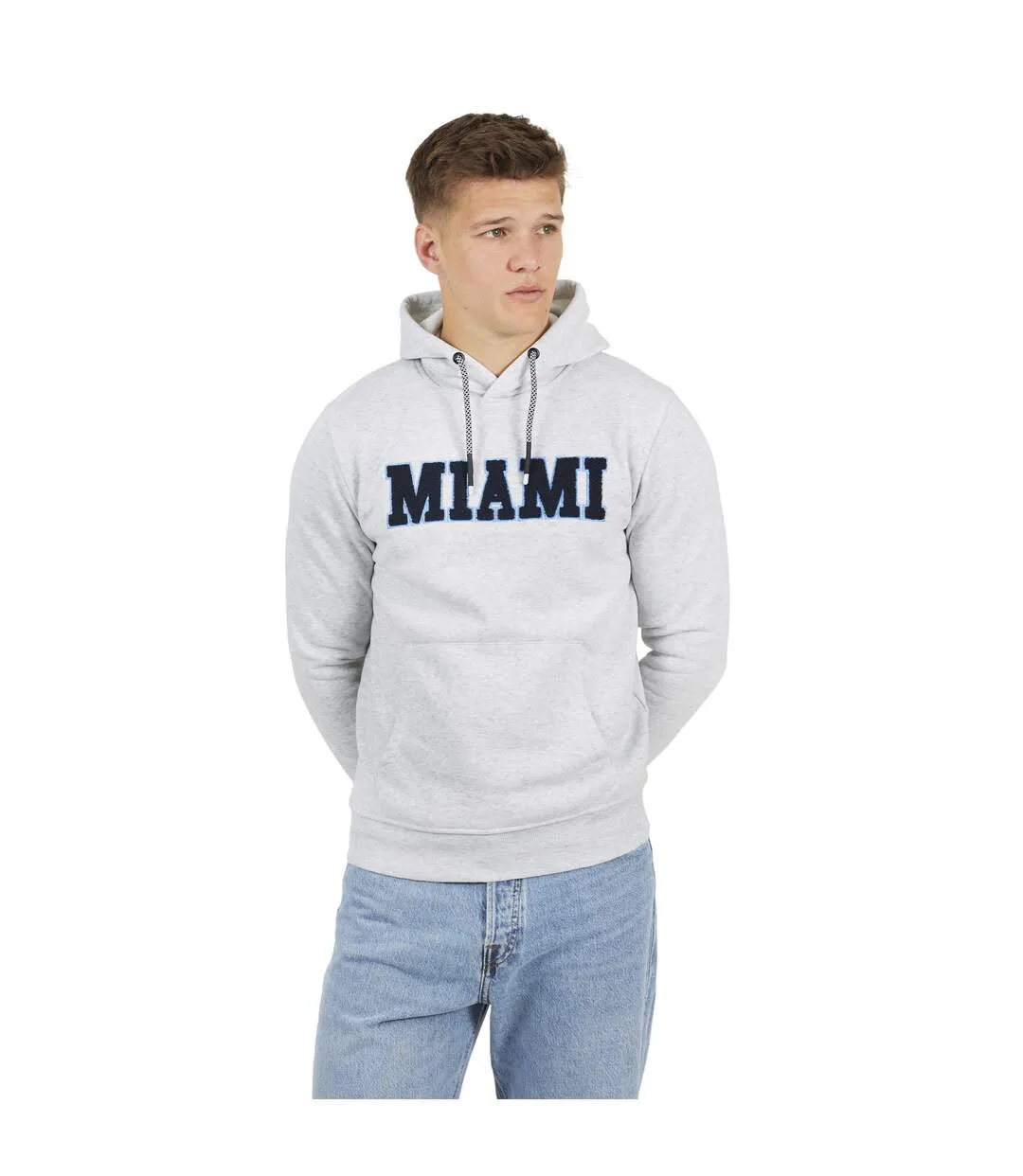 Mens Crossover Overhead Hoodie Ecru Marl Brave Soul-2
