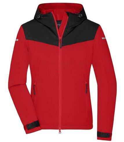 Veste 4 saisons softshell - Femme - JN1179 - rouge et noir