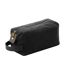 Heritage Leather Accented Waxed Canvas Wash Bag One Size Black Quadra-1